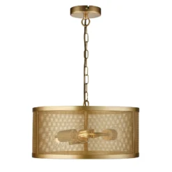 Lámpara colgante Fishnet, oro Ø 45 cm