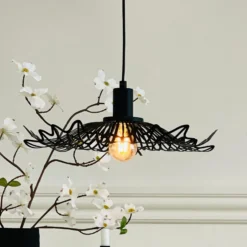 Lámpara colgante Flora de Dyberg Larsen, negro mate, Ø 40 cm, metal