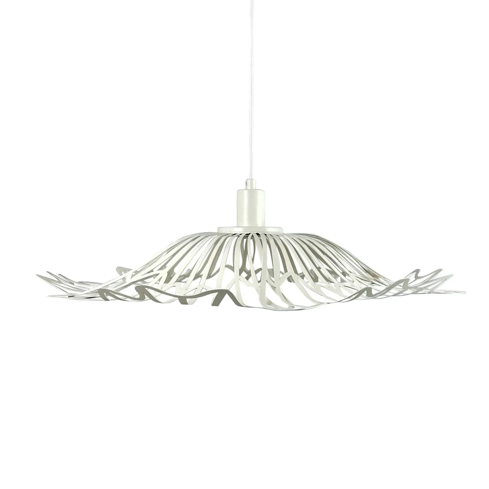 Lámpara colgante Flora de Dyberg Larsen, blanco perla, Ø 60 cm, metal