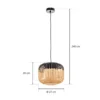 Lámpara colgante Forestier Bamboo XS, Ø 27 cm, negro