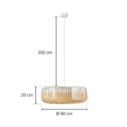 Lámpara colgante Forestier Bamboo XL, Ø 60 cm, blanca
