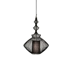 Lámpara colgante Forestier Opium, negra