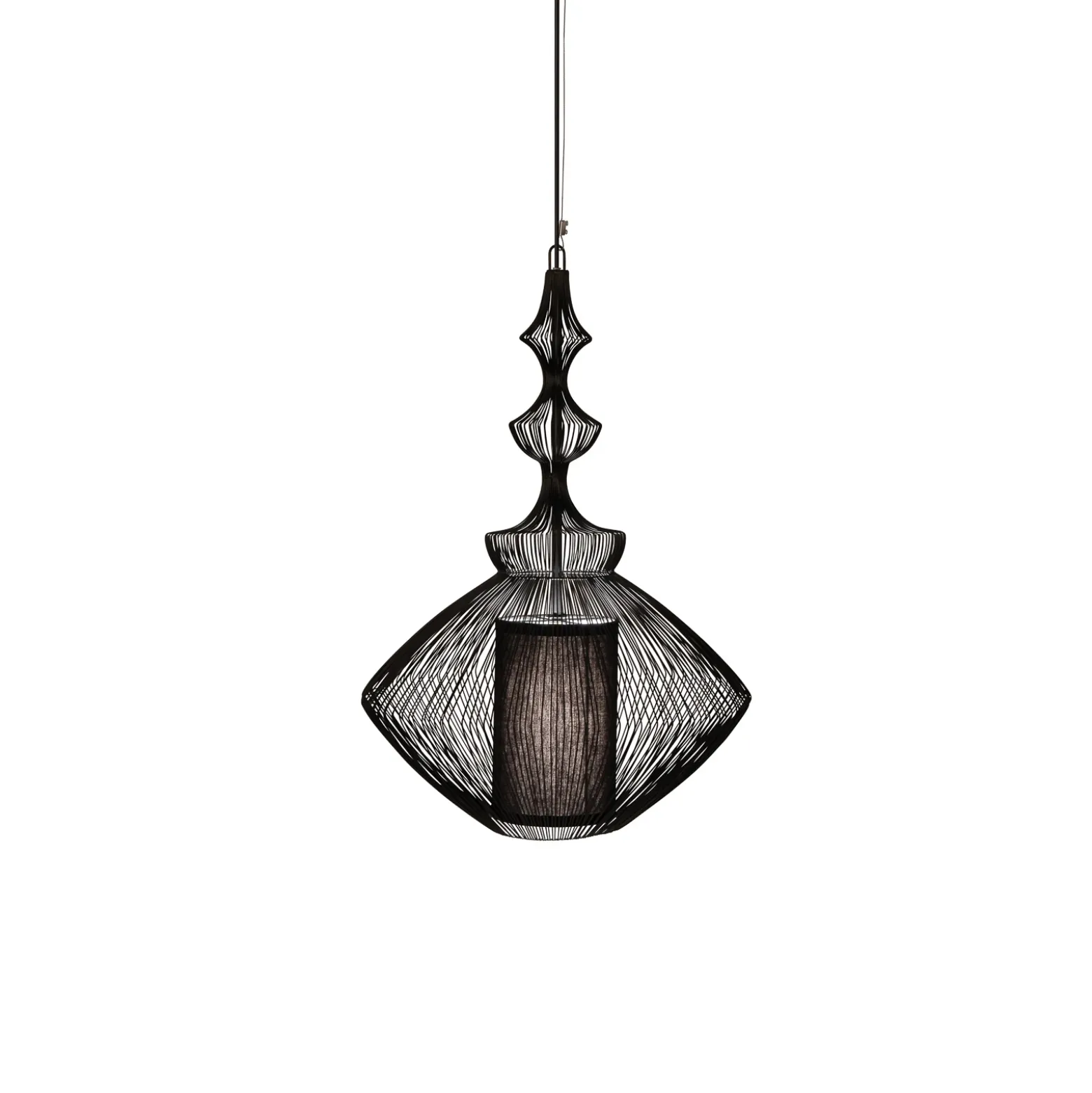 Lámpara colgante Forestier Opium, negra