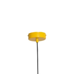 Lámpara colgante Form, amarillo mostaza, metal, Ø 24 cm, forma cónica,