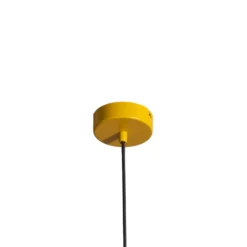 Lámpara colgante Form 4, amarilla, de metal, 4 luces, cónica, E27