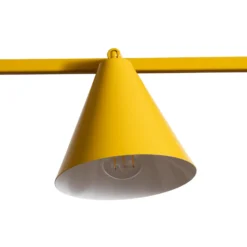 Lámpara colgante Form 4, amarilla, de metal, 4 luces, cónica, E27