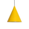 Lámpara colgante Form, amarillo mostaza, metal, Ø 24 cm, forma cónica,