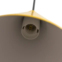 Lámpara colgante Form, amarillo mostaza, metal, Ø 24 cm, forma cónica,