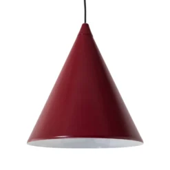 Lámpara colgante Form, color burdeos, metal, Ø 24 cm, forma cónica, casquillo