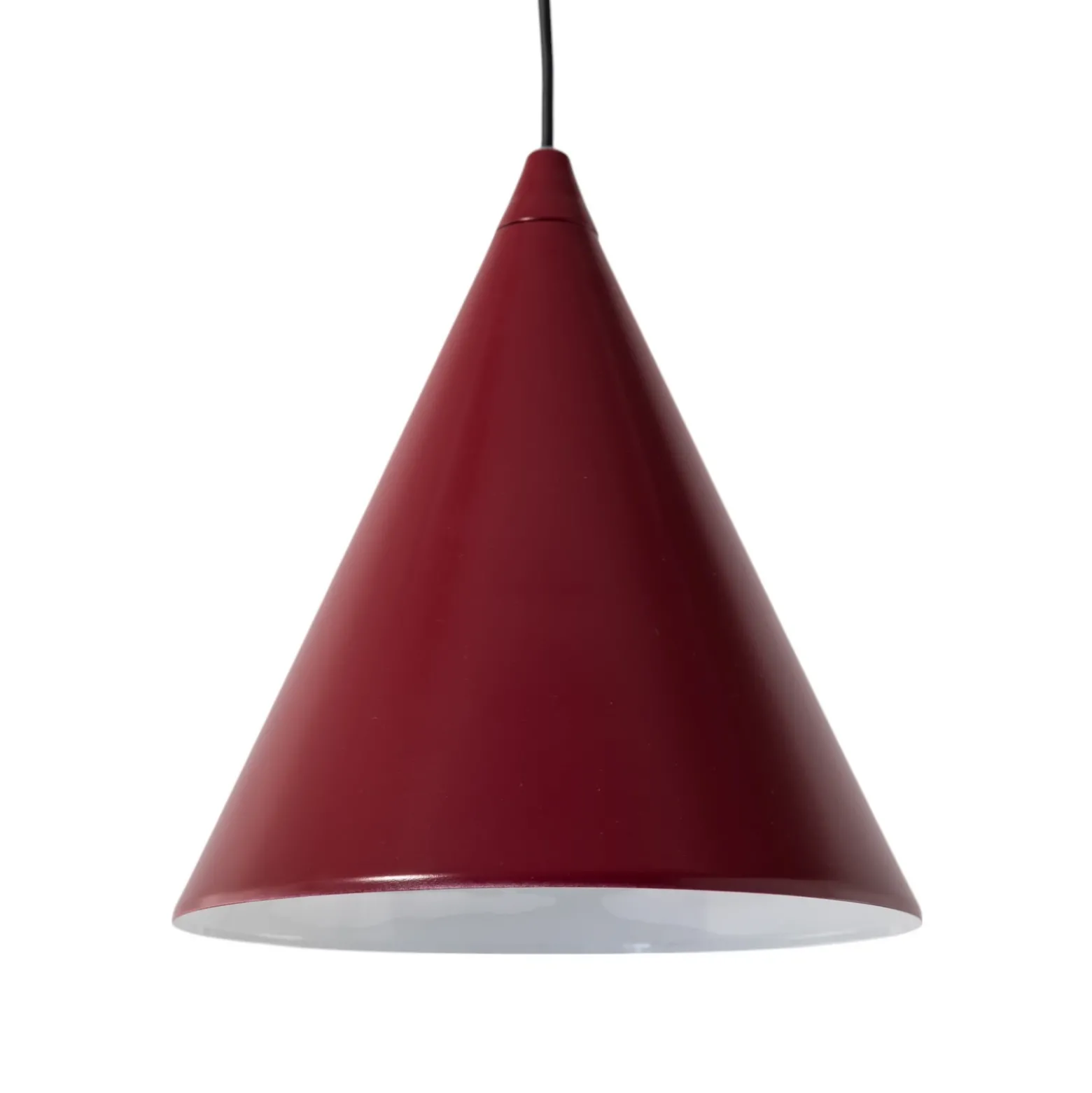 Lámpara colgante Form, color burdeos, metal, Ø 24 cm, forma cónica, casquillo