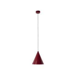Lámpara colgante Form, color burdeos, metal, Ø 24 cm, forma cónica, casquillo