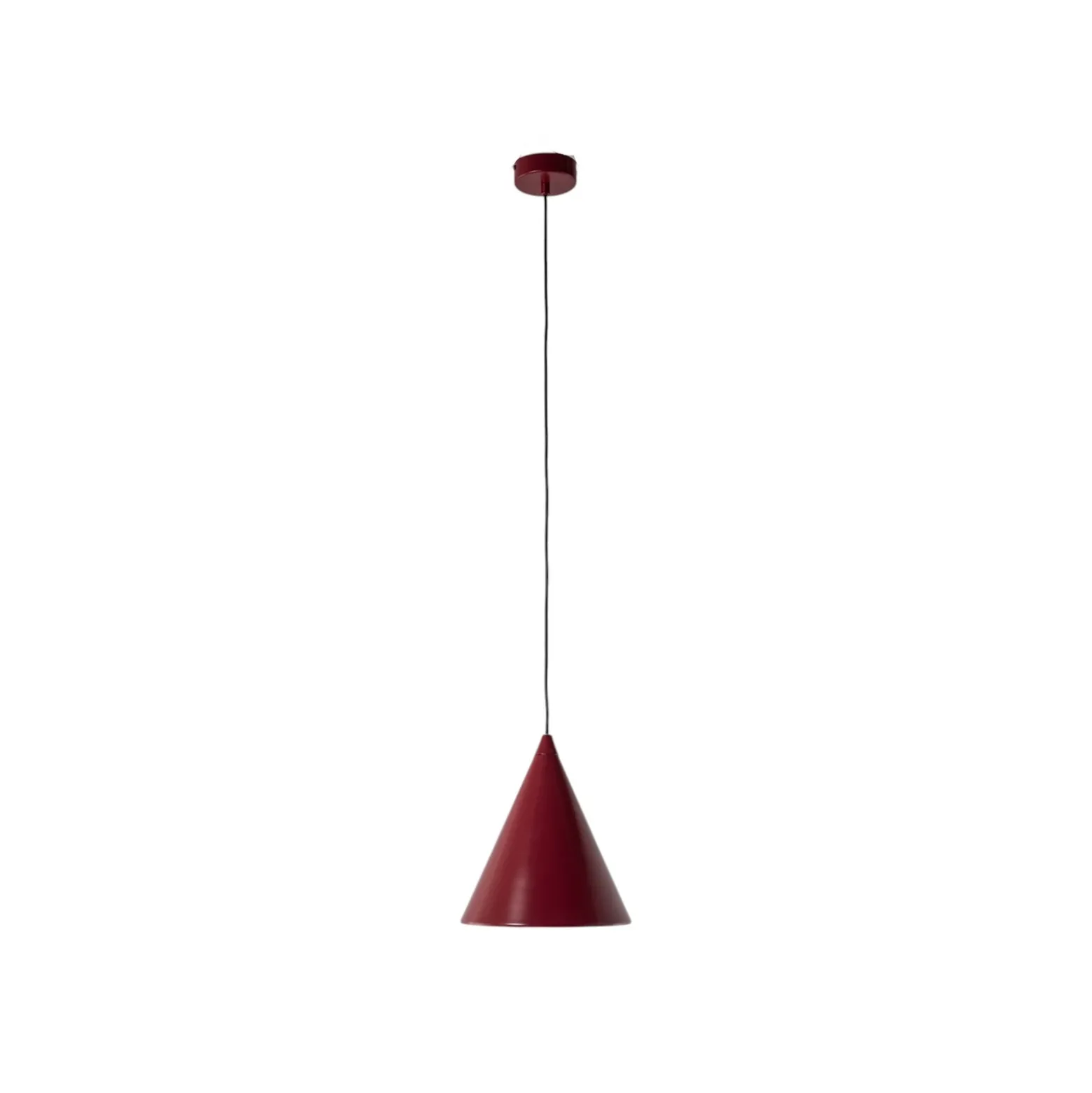 Lámpara colgante Form, color burdeos, metal, Ø 24 cm, forma cónica, casquillo
