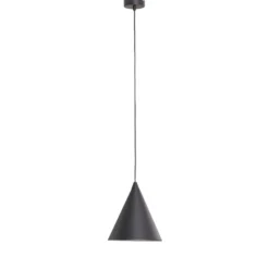 Lámpara colgante Form, negra, metal, Ø 24 cm, cónica, E27