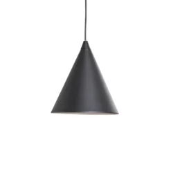 Lámpara colgante Form, negra, metal, Ø 24 cm, cónica, E27
