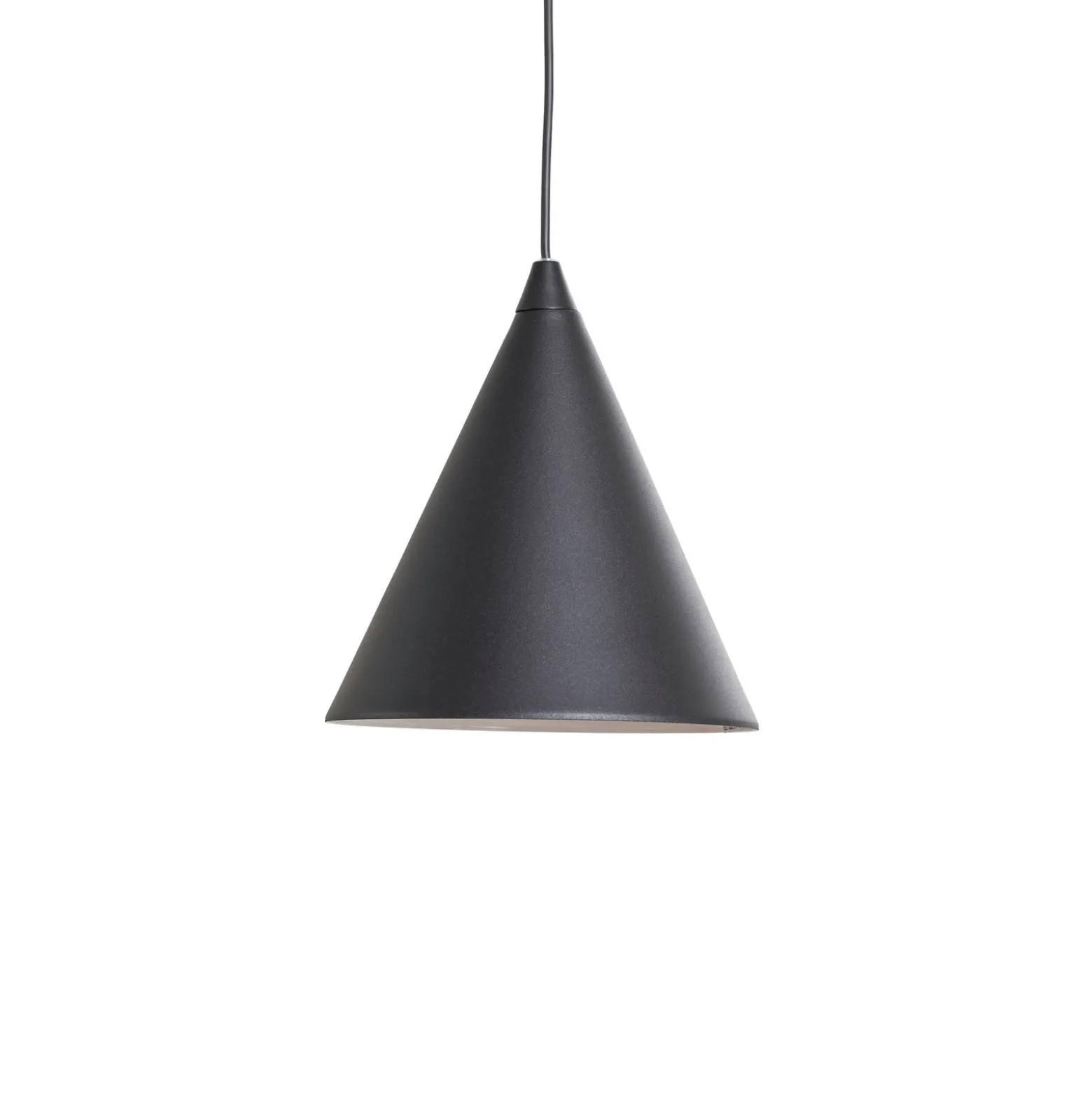 Lámpara colgante Form, negra, metal, Ø 24 cm, cónica, E27
