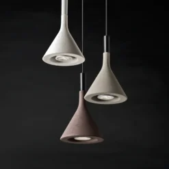 Lámpara colgante Foscarini Aplomb Mini de hormigón marrón