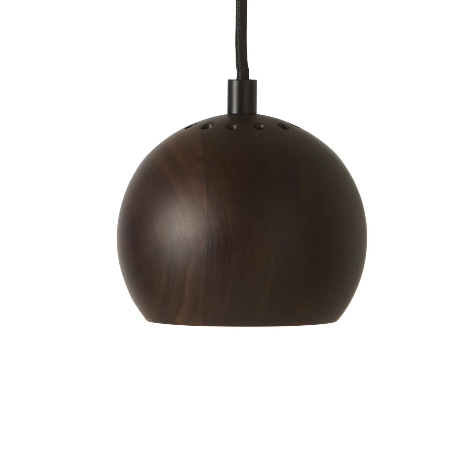 Lámpara colgante FRANDSEN Ball, nogal, Ø 12 cm, madera