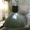 Lámpara colgante Frisk, verde oliva, Ø 50 cm, metal, E27
