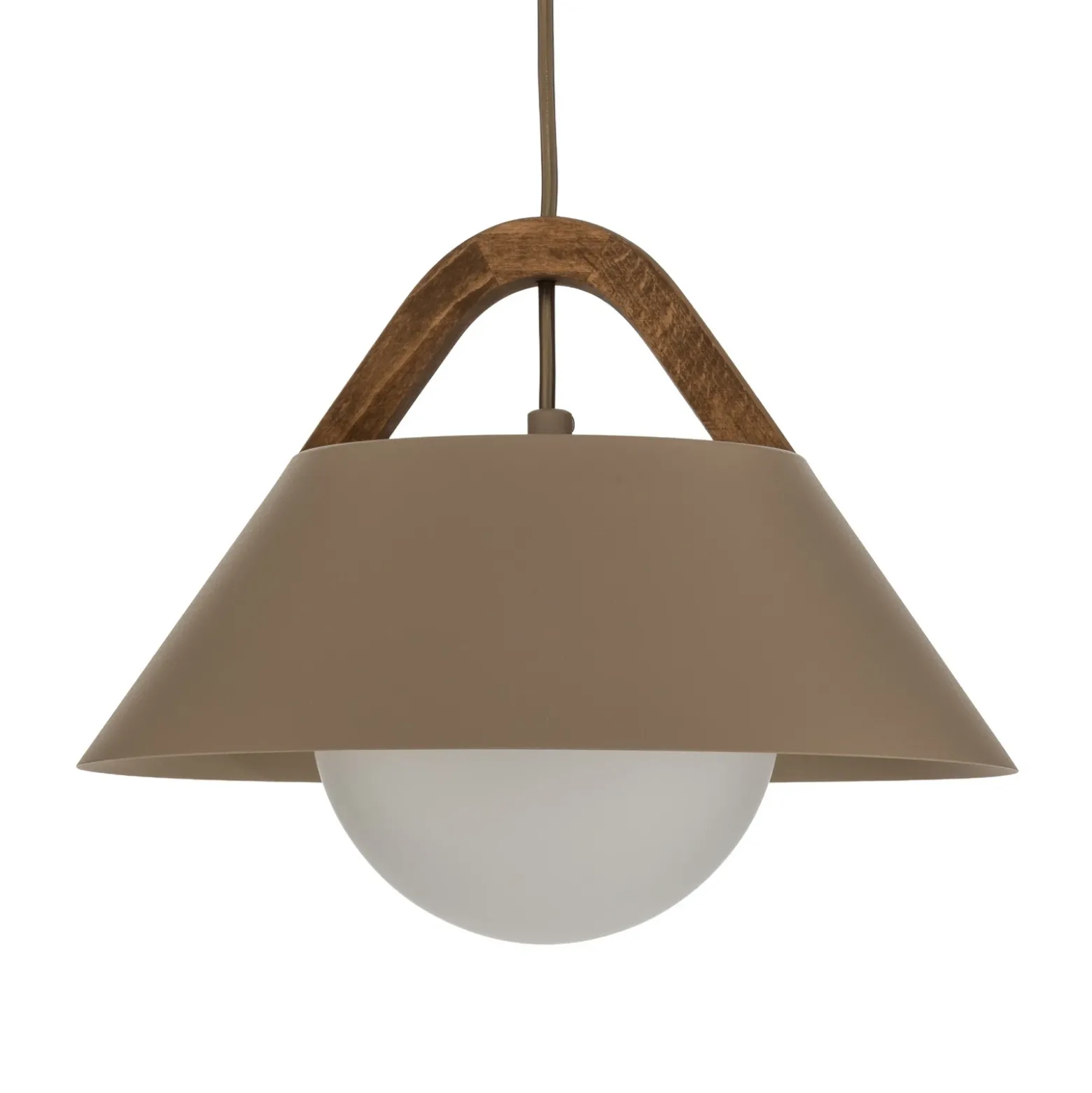Lámpara colgante Funda, beige, longitud 110 cm, 3 luces, metal/cristal