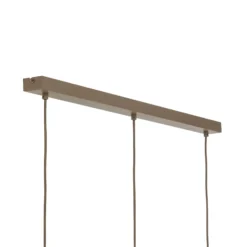 Lámpara colgante Funda, beige, longitud 110 cm, 3 luces, metal/cristal