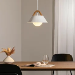 Lámpara colgante Funda, blanca, Ø 30 cm, 1 luz, metal/vidrio