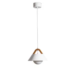 Lámpara colgante Funda, blanca, Ø 30 cm, 1 luz, metal/vidrio