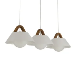 Lámpara colgante Funda, blanca, longitud 110 cm, 3 luces, metal/cristal