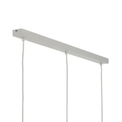 Lámpara colgante Funda, blanca, longitud 110 cm, 3 luces, metal/cristal