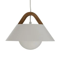 Lámpara colgante Funda, blanca, longitud 110 cm, 3 luces, metal/cristal