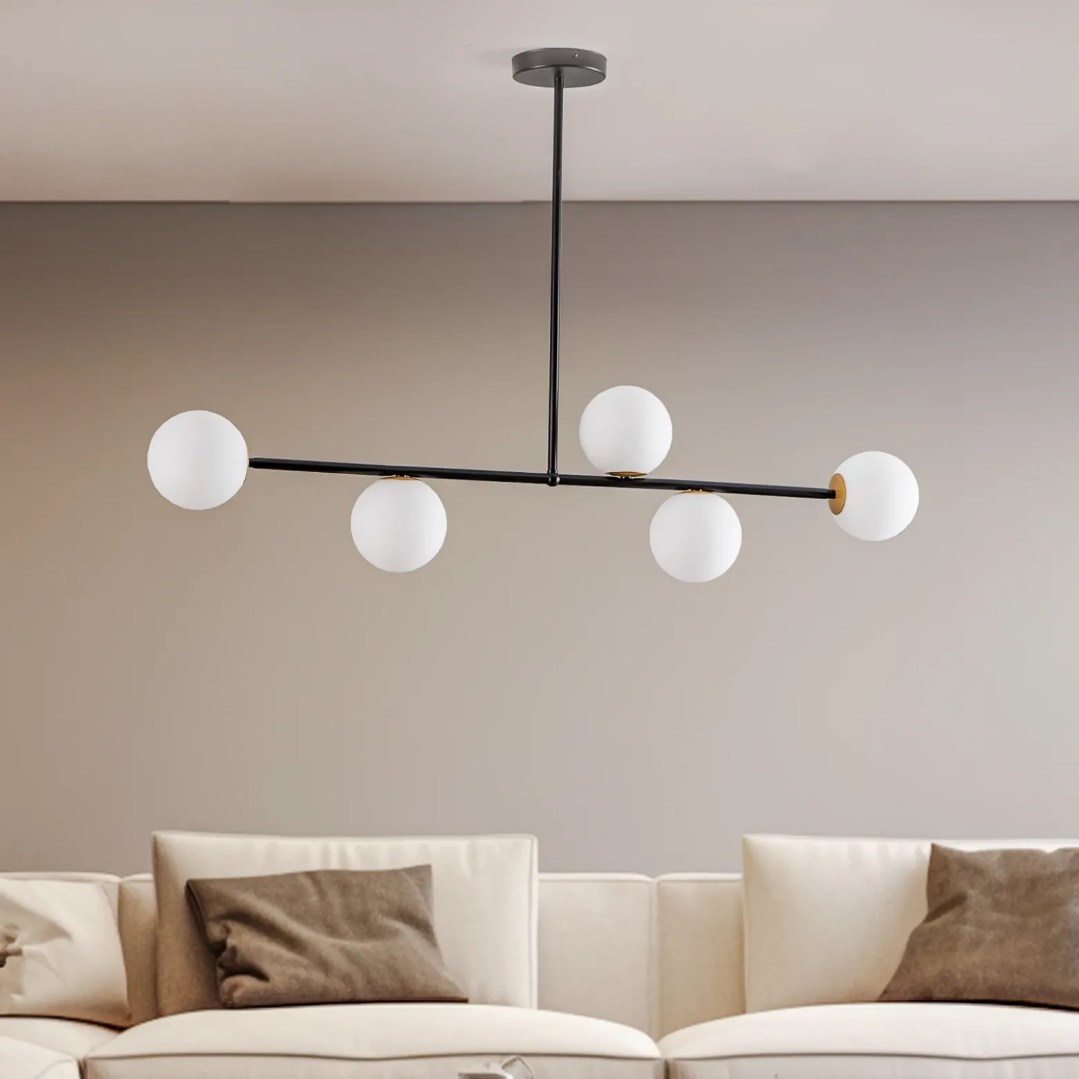 Lámpara colgante Gama 5, 5 luces, negro