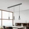 Lámpara colgante Gara, vidrio humo, 3 luces