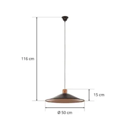 Lámpara colgante Garret I en marrón oscuro/cobre Ø 50 cm