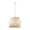 Lámpara colgante Gazebo, natural/beige, Ø 40 cm, ratán/tela