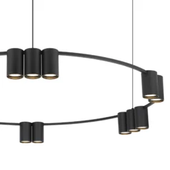 Lámpara colgante Genesis, aluminio, negro, 15 x GU10, Ø 100 cm