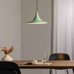 Lámpara colgante Genisy, verde menta, Ø 31 cm, metal, E27