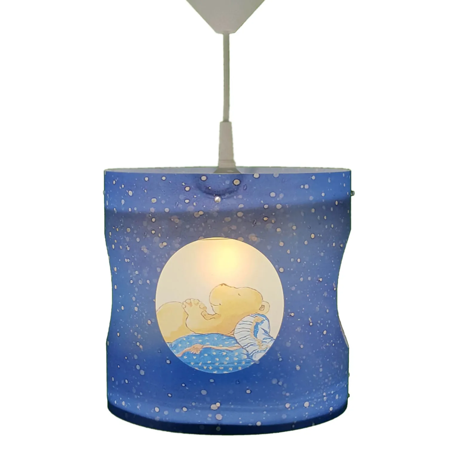 Lámpara colgante giratoria Ositos, azul