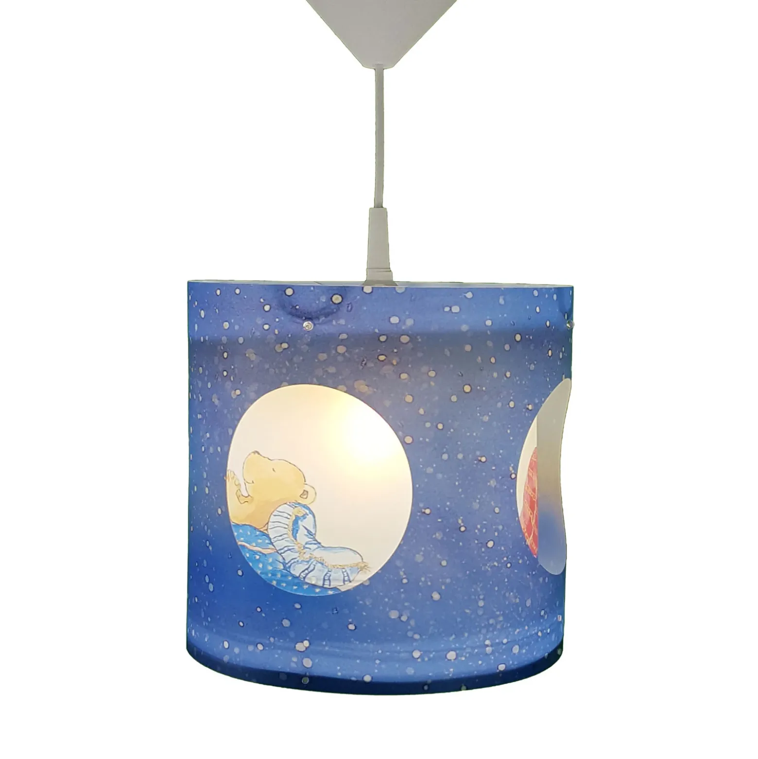 Lámpara colgante giratoria Ositos, azul