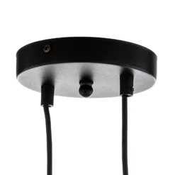 Lámpara colgante Glassy, 8 luces, negro, ámbar, cristal, E14