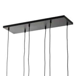 Lámpara colgante Glassy, 6 luces, grafito/ámbar/transparente, vidrio, 75 cm