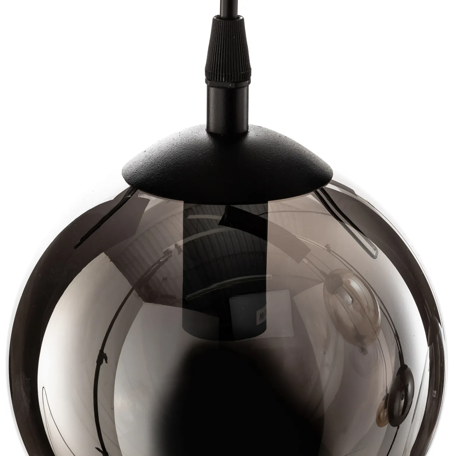 Lámpara colgante Glassy, 6 luces, grafito/ámbar/transparente, vidrio, 75 cm