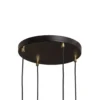 Lámpara colgante Glassy, 4 luces, redonda, negro/ópalo