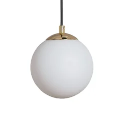 Lámpara colgante Glassy, 4 luces, redonda, negro/ópalo
