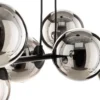 Lámpara colgante Glassy, 8 luces, negro, grafito, cristal, E14