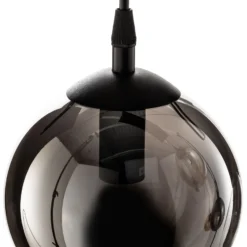 Lámpara colgante Glassy, 6 luces, grafito/ámbar/transparente, vidrio, 75 cm