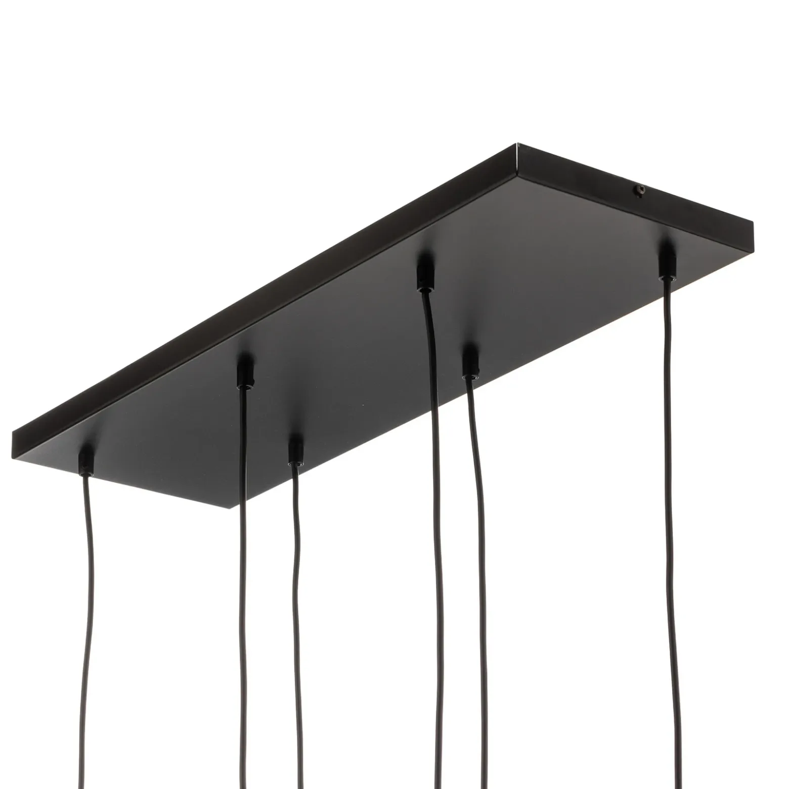 Lámpara colgante Glassy, 6 luces, negro, grafito, cristal, 75 cm