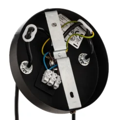 Lámpara colgante Glassy, 8 luces, negro, ámbar, cristal, E14