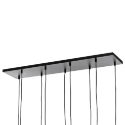 Lámpara colgante Glassy, 9 luces, negro, grafito/ámbar/transparente, E14