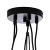 Lámpara colgante Glassy, 5 luces, negro, grafito/ámbar/transparente, E14