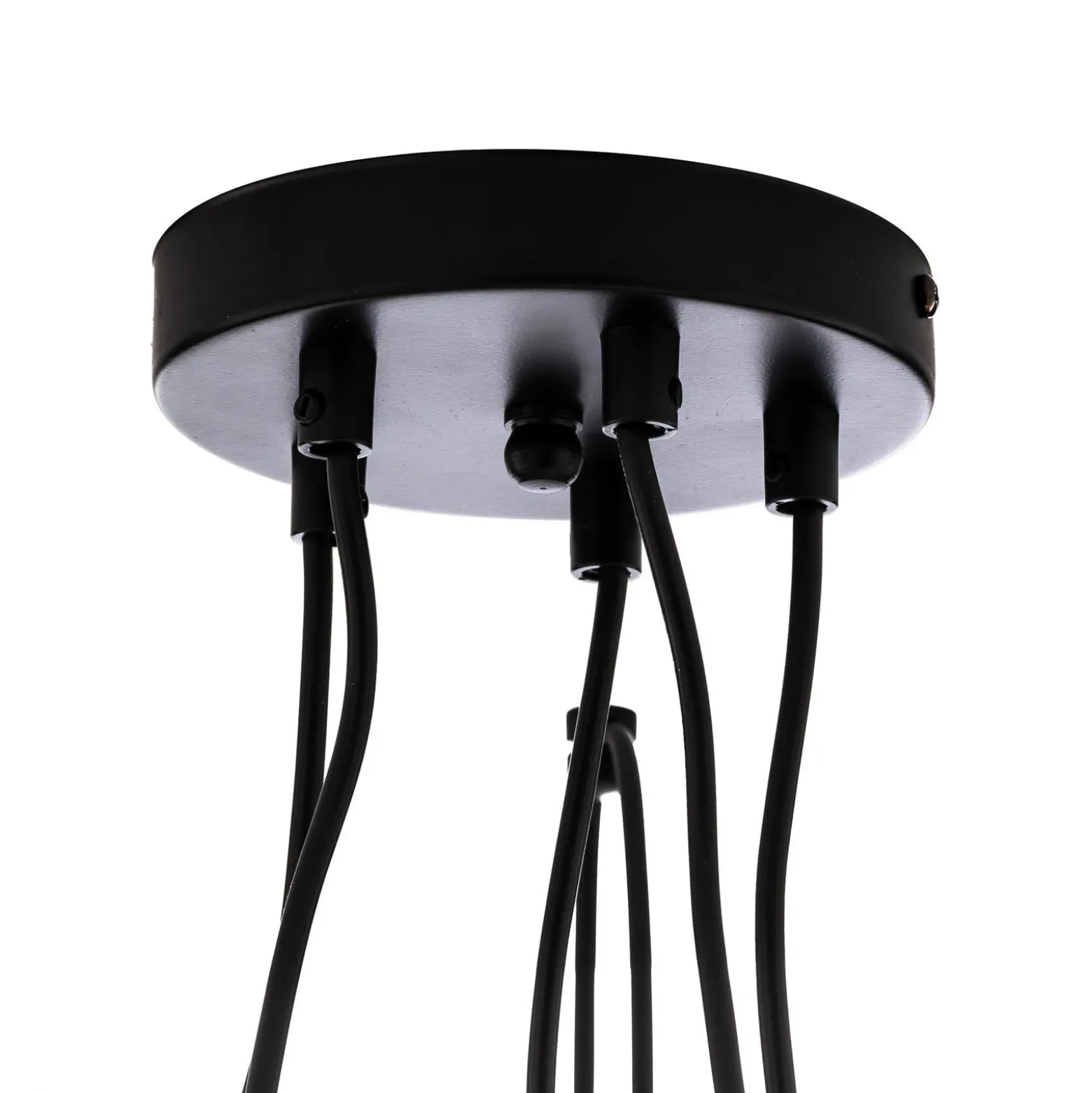 Lámpara colgante Glassy, 5 luces, negro, grafito/ámbar/transparente, E14