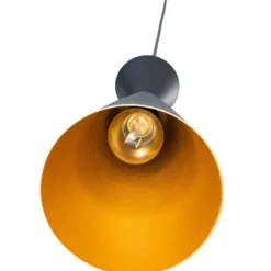 Lámpara colgante Glenora, negra, Ø 18 cm, metal, E27